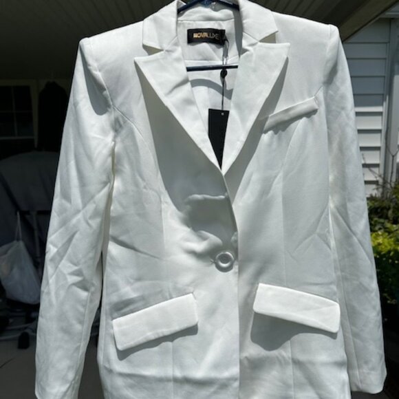 NWT Novaluxe Jasmina Tuxedo suit Blazer only color White Ivory size XS - Picture 3 of 9
